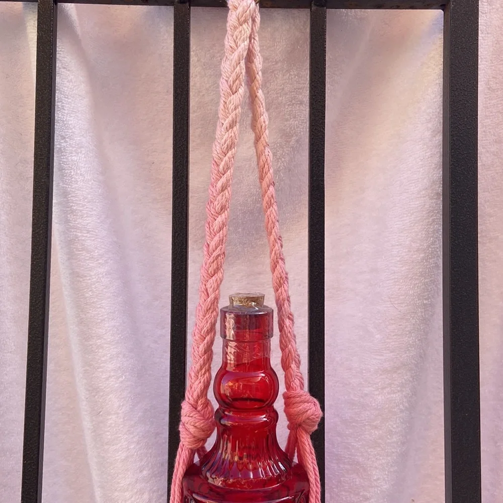 Macrame Plant Hanger Pink Ombre 29” - Picture 4 of 9